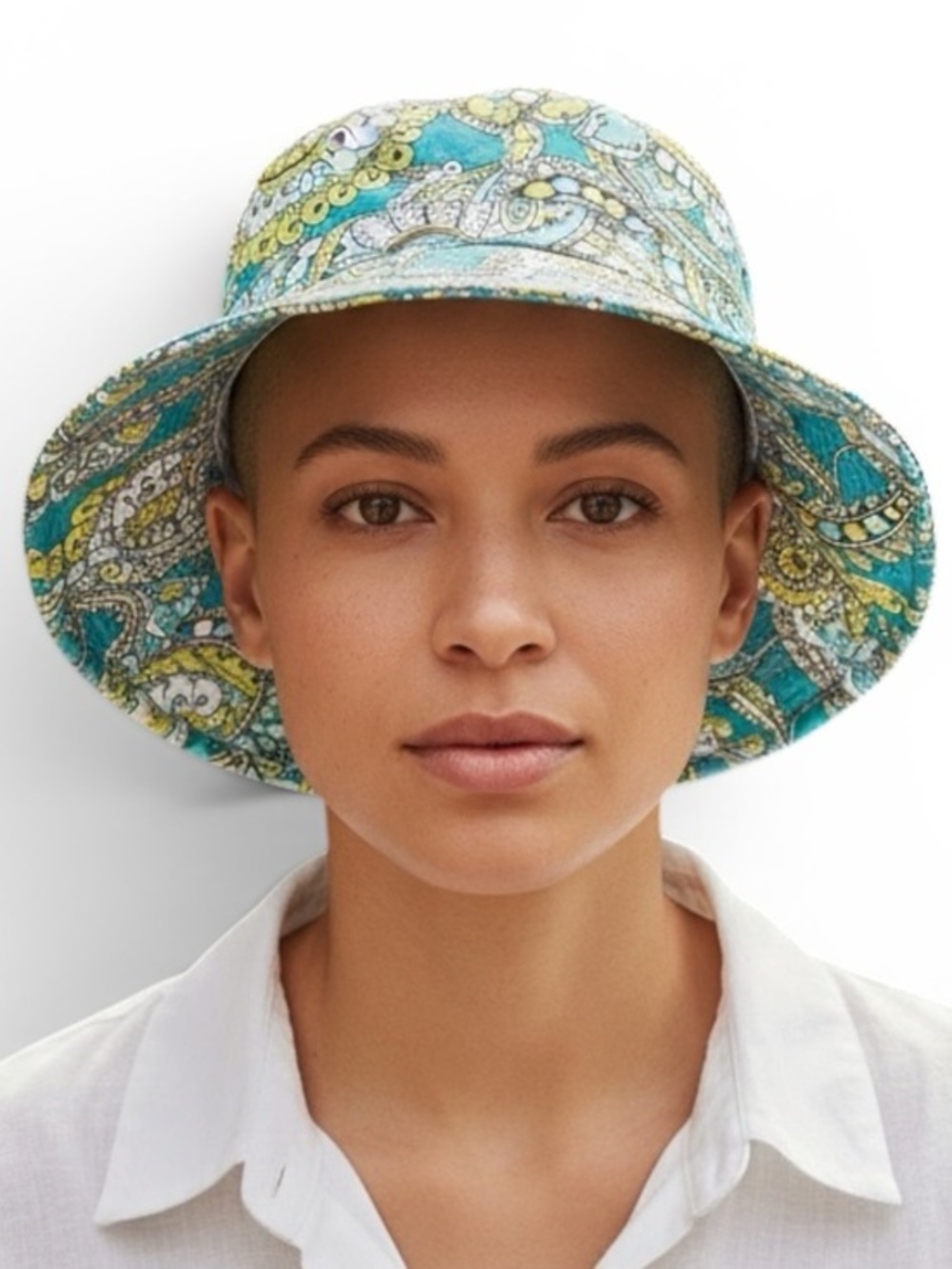 Vera Bradley Paisley Bucket Hat Green Floral Hat